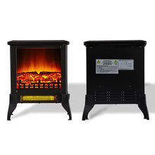 1400W Electric Fireplace Heater / Freestanding Electric Fireplace Space Stove with Realistic Flame & Logs, Overheating Protection