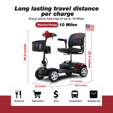 4 Wheel Outdoor Electric Mobility Scooter / Folding and Compact Electric Powered Wheelchair Device